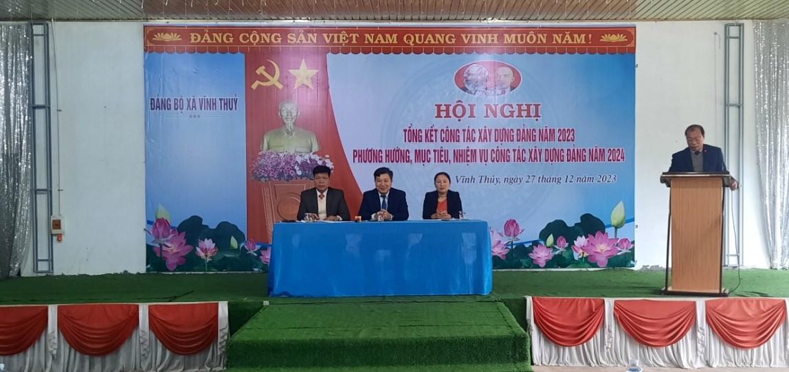 Sáng 27/12/2023, BCH Đảng bộ xã Vĩnh Thủy tổ chức hội nghị tổng kết công tác xây dựng Đảng năm 2023; triển khai phương hướng, nhiệm vụ năm 2024.